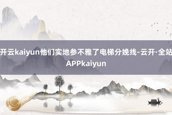 开云kaiyun他们实地参不雅了电梯分娩线-云开·全站APPkaiyun