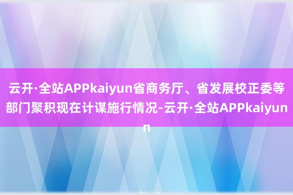 云开·全站APPkaiyun省商务厅、省发展校正委等部门聚积现在计谋施行情况-云开·全站APPkaiyun