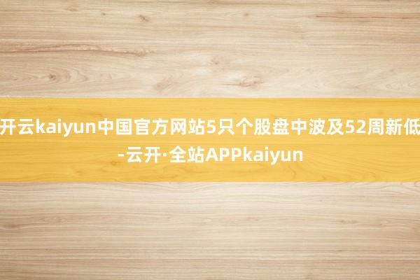 开云kaiyun中国官方网站5只个股盘中波及52周新低-云开·全站APPkaiyun