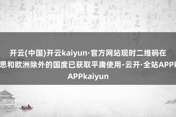 开云(中国)开云kaiyun·官方网站现时二维码在北好意思和欧洲除外的国度已获取平庸使用-云开·全站APPkaiyun