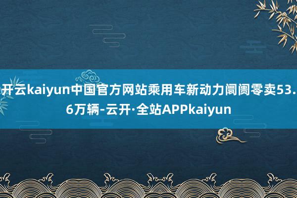 开云kaiyun中国官方网站乘用车新动力阛阓零卖53.6万辆-云开·全站APPkaiyun